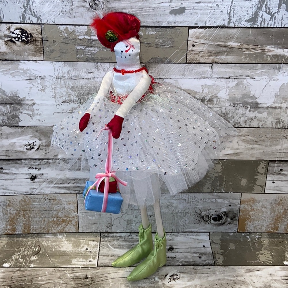 Sassy Shopping Winter Snowman in Tutu Table Decoration